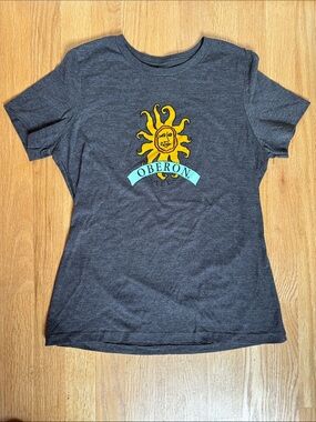 Bells Oberon Sun Graphic Tee — Charcoal with Yellow & Aqua Logo